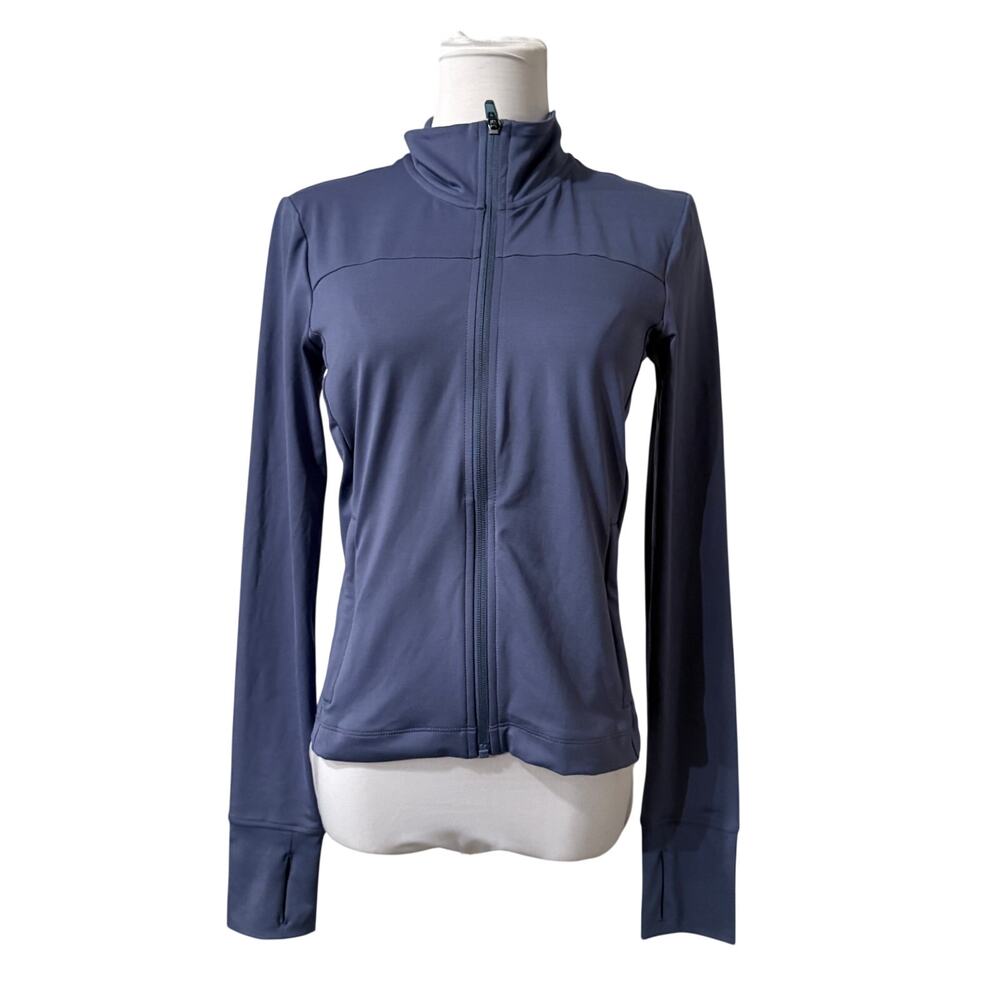 NWT H&M Move Small Blue Slim Fit Full Zip Workout Running Jacket Thumbholes